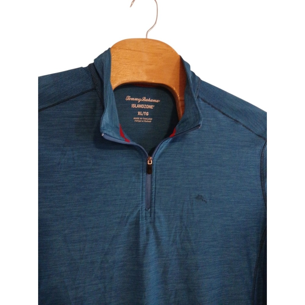 Tommy Bahama Islandzone Palm Coast Half Zip Shirt Bala Shark Colo Mens XL